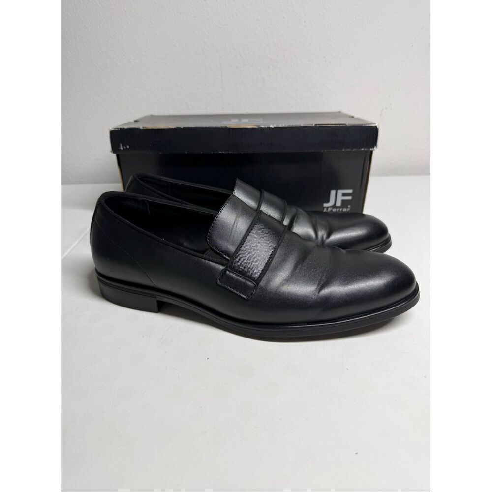 J. Ferrar Men Carslie Slip On Dress Loafer Shoe Size 11 M Black Faux Leather